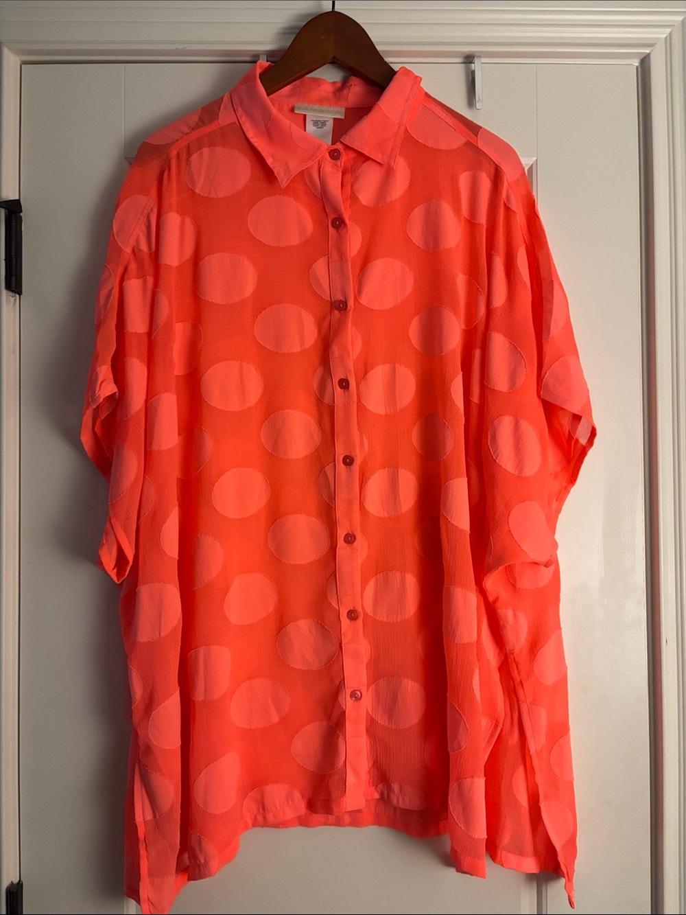 La Blanca Coral Polka Dot Button-Down Shirt
